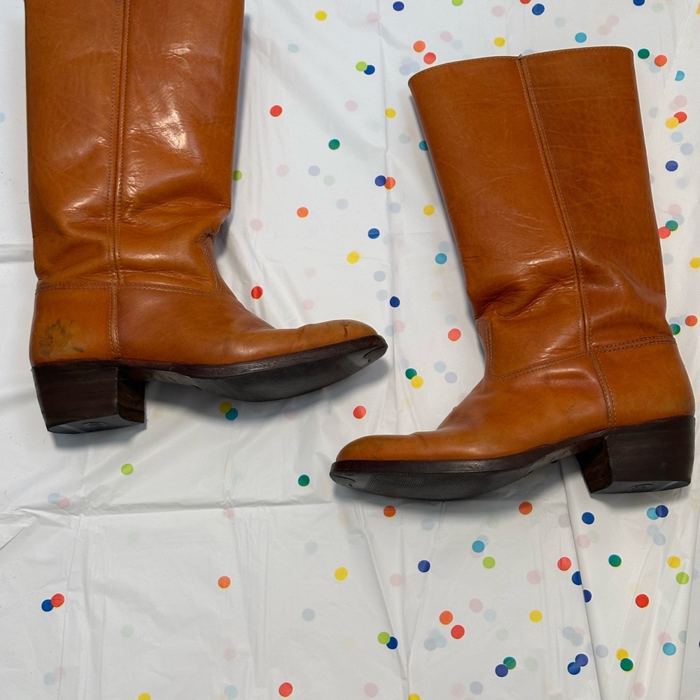 Brown Leather Knee-High Boots